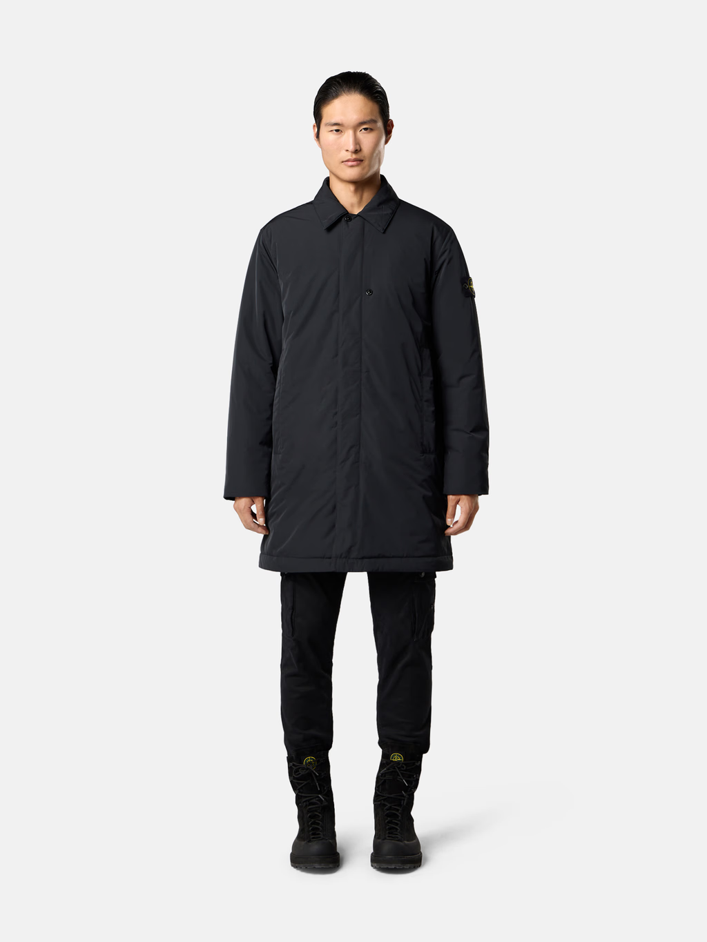 Padded Micro Twill PrimaLoft® CAR COAT BLACK