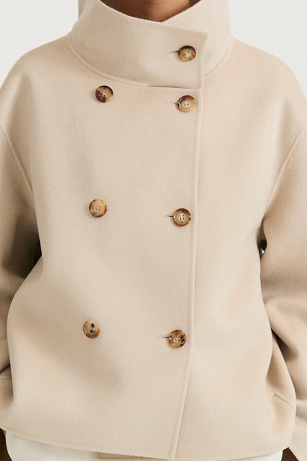 TOVE DOUBLE FACED WOOL JACKET OYSTER