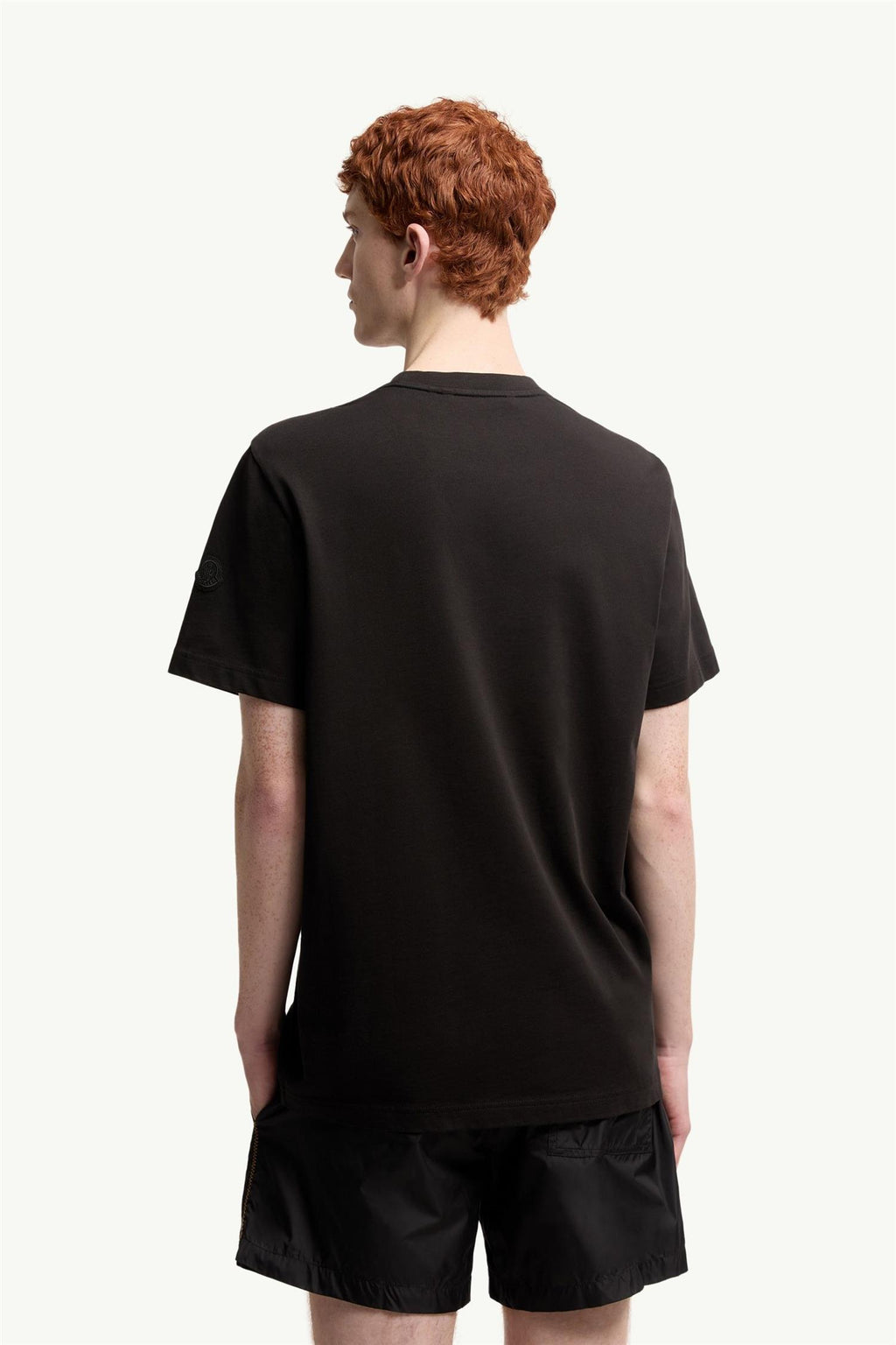Space Embroidered Logo Cotton T-Shirt BLACK