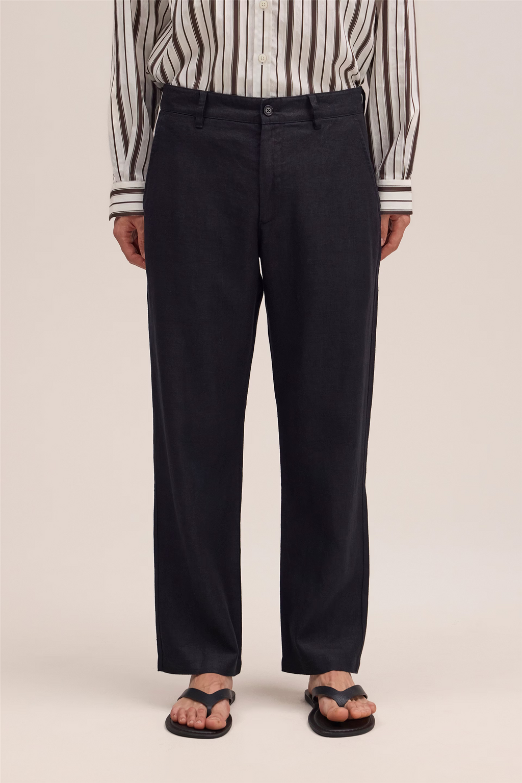 Aden 1454 Regular Fit Linen Trouser Black