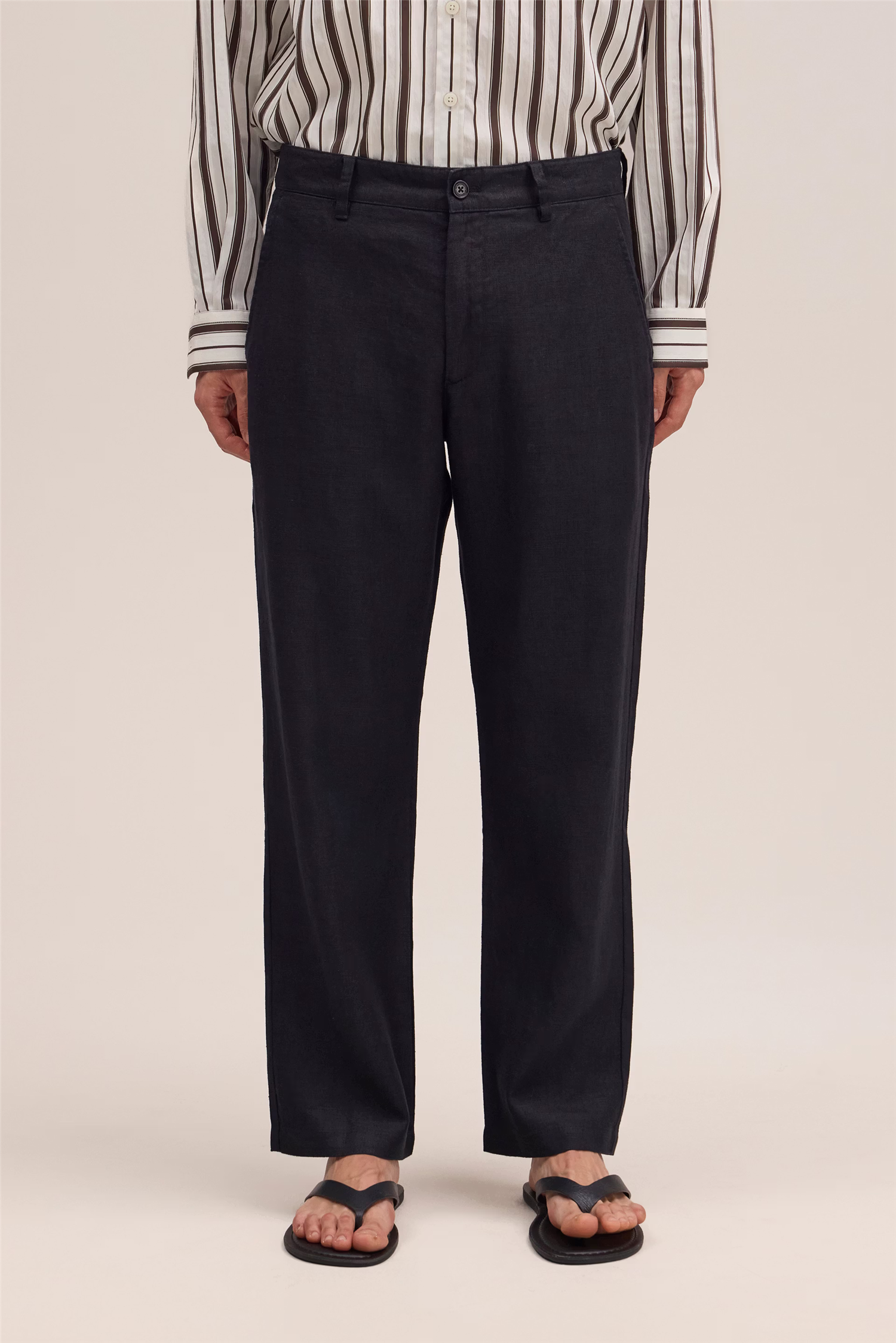 Aden 1454 Regular Fit Linen Trouser Black
