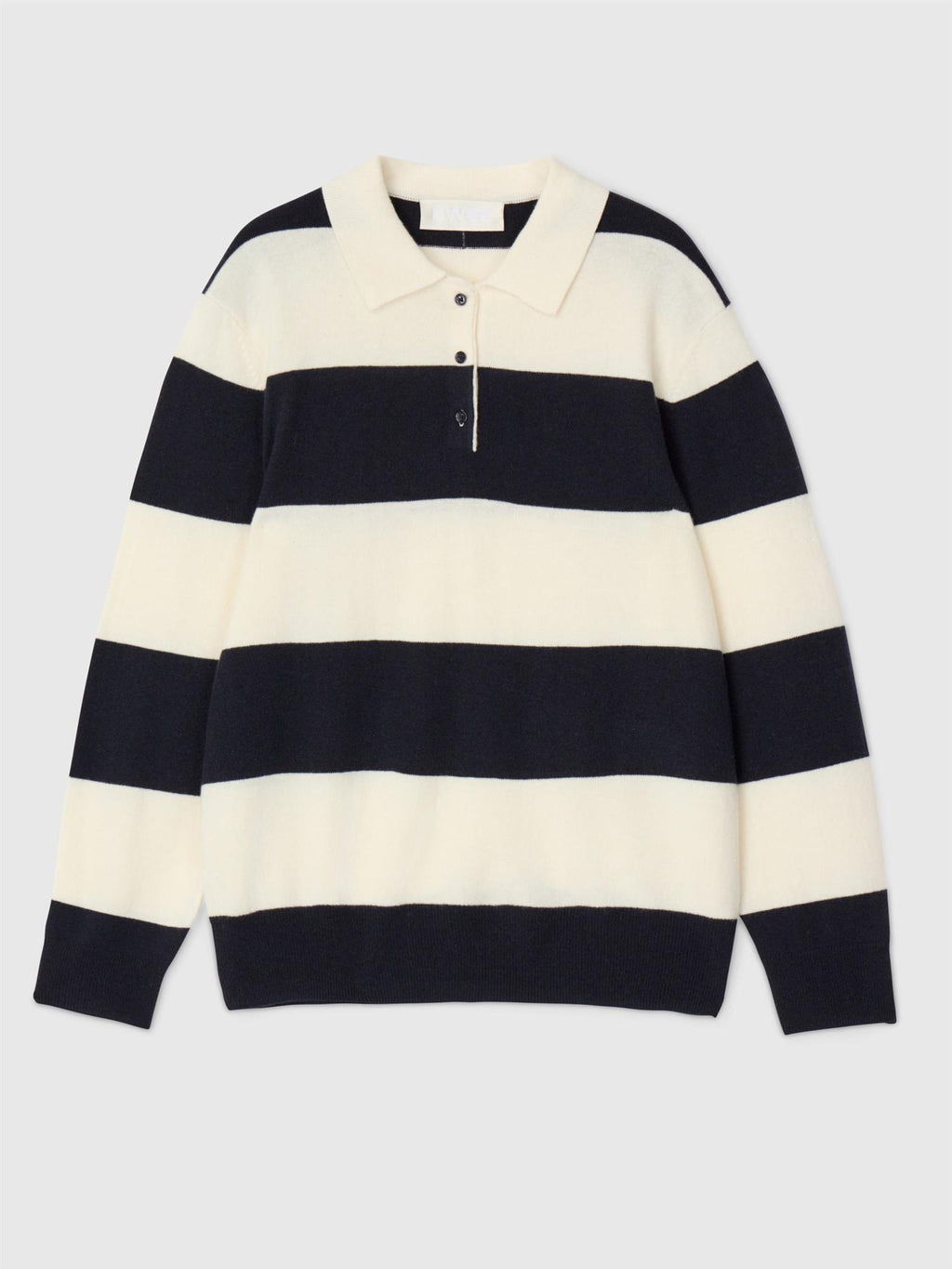 Estate Merino Wool Polo Sweater Navy Madacamia Stripe
