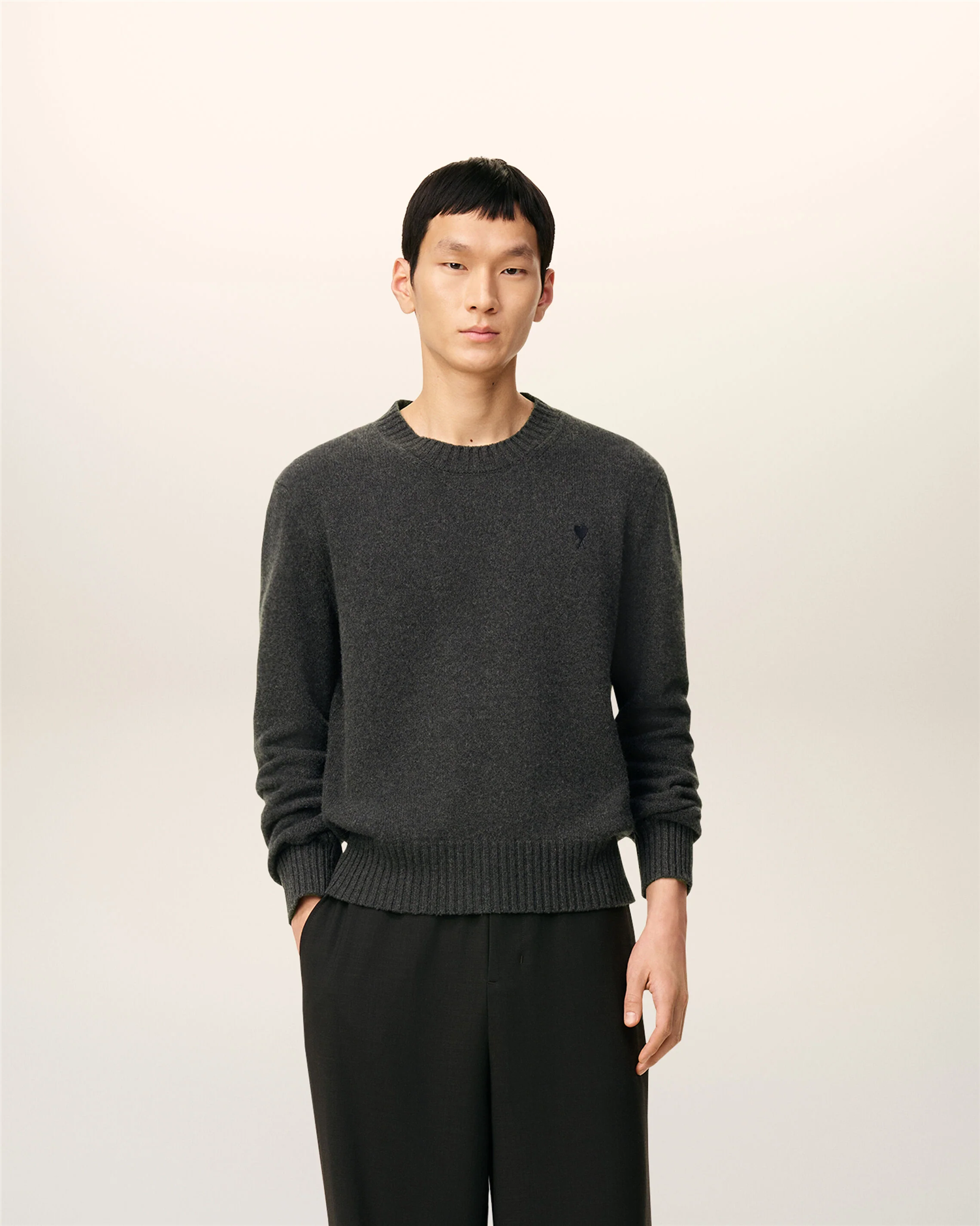 KNITTED ADC CASHMERE SWEATER ANTHRACITE