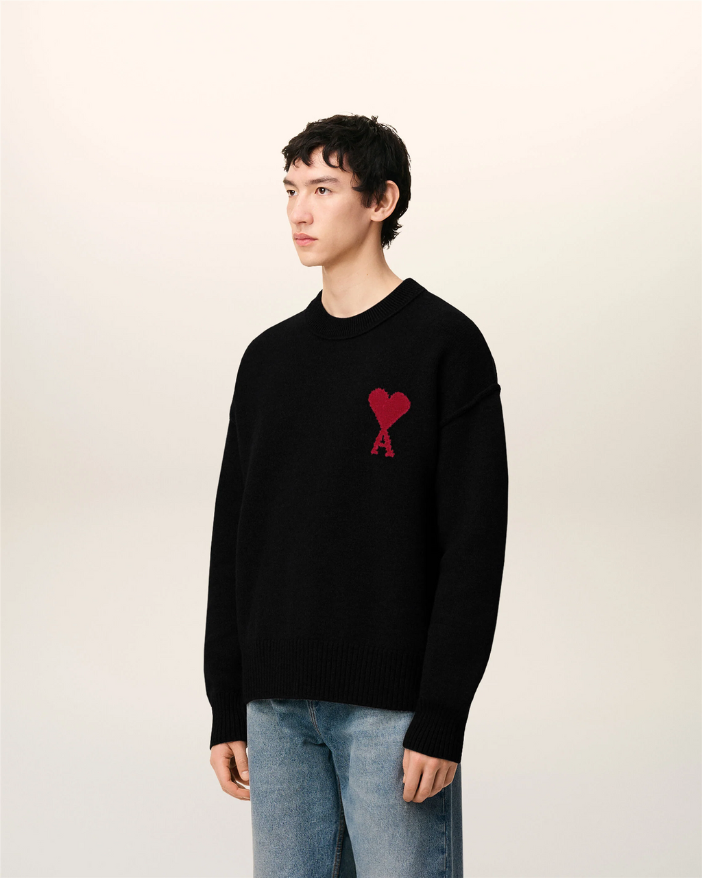 WOOL AMI DE COEUR SWEATER BLACK/RED