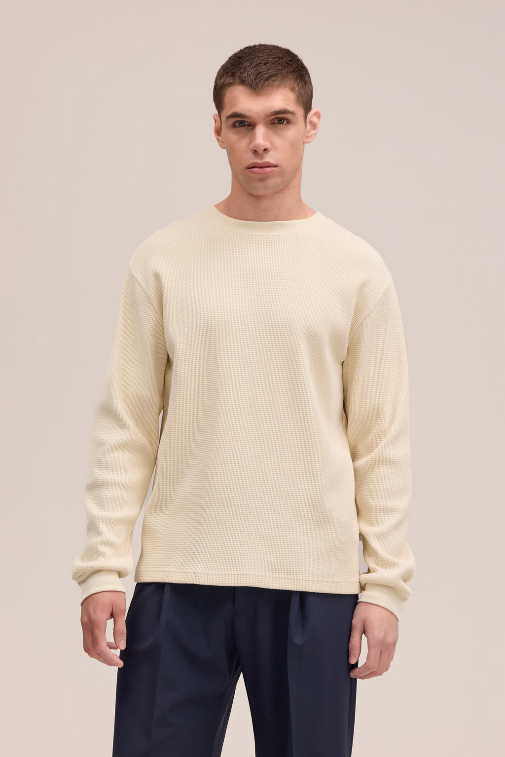 Jett Waffle knit Longsleeve 30035 Ivory