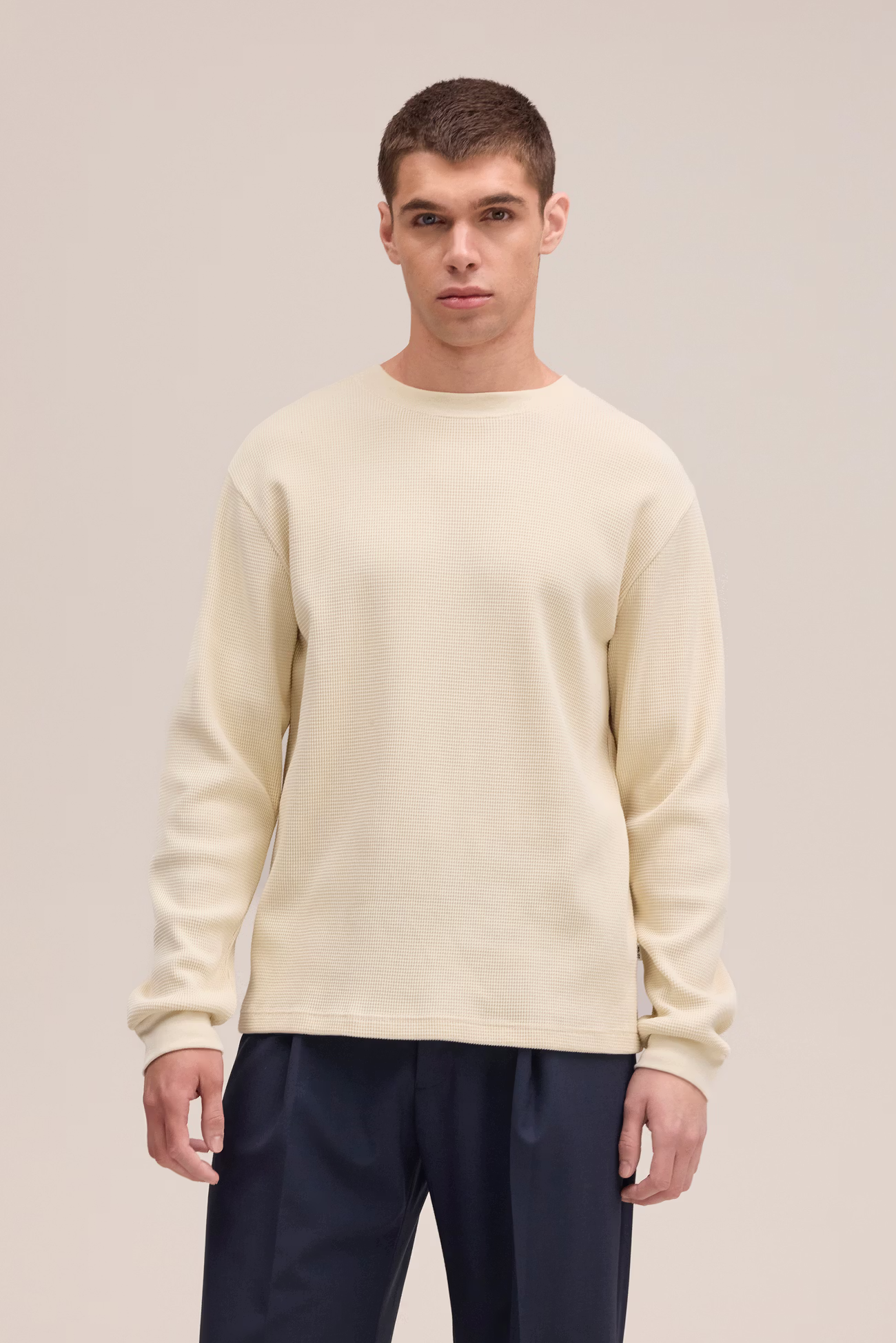 Jett Waffle knit Longsleeve 30035 Ivory
