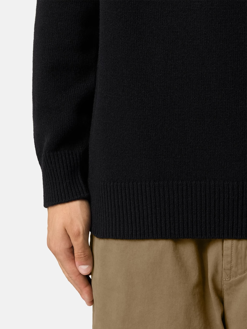 Knitted 7gg Lambswool Sweater Black
