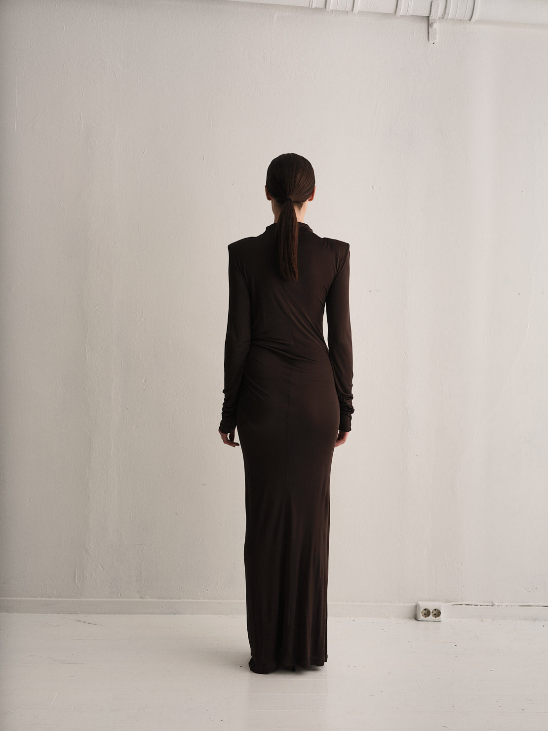 San Dona Viscose Dress Brown