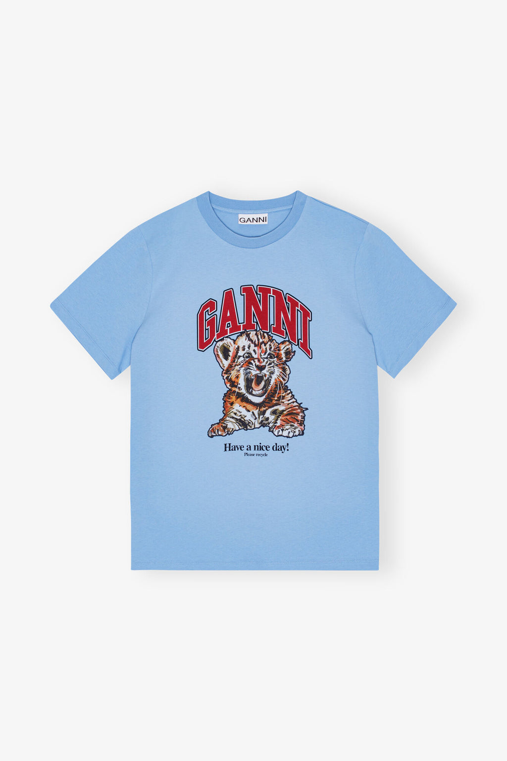 Relaxed Tiger Print T-shirt Blissful Blue