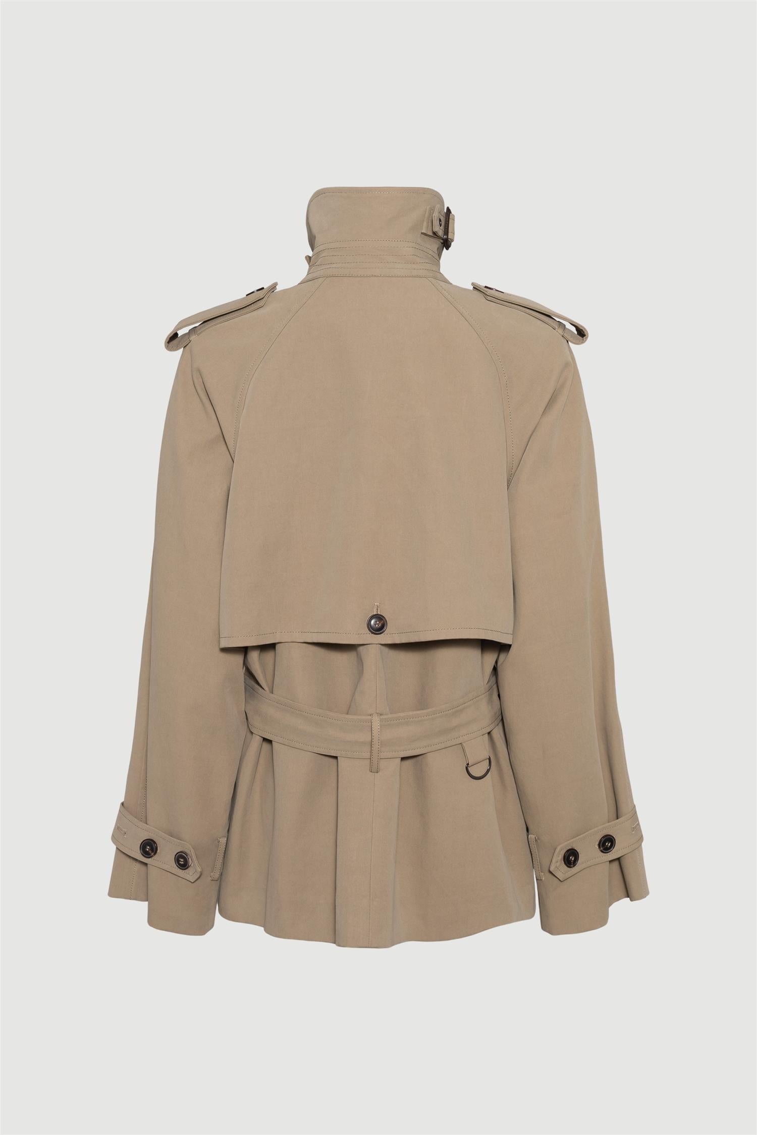 Majorstuen Cotton Short Trench Jacket Khaki