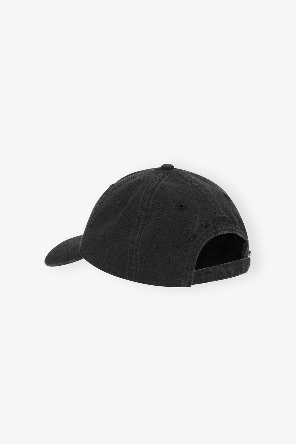 Embroidered Washed Cotton Canvas Cap Black