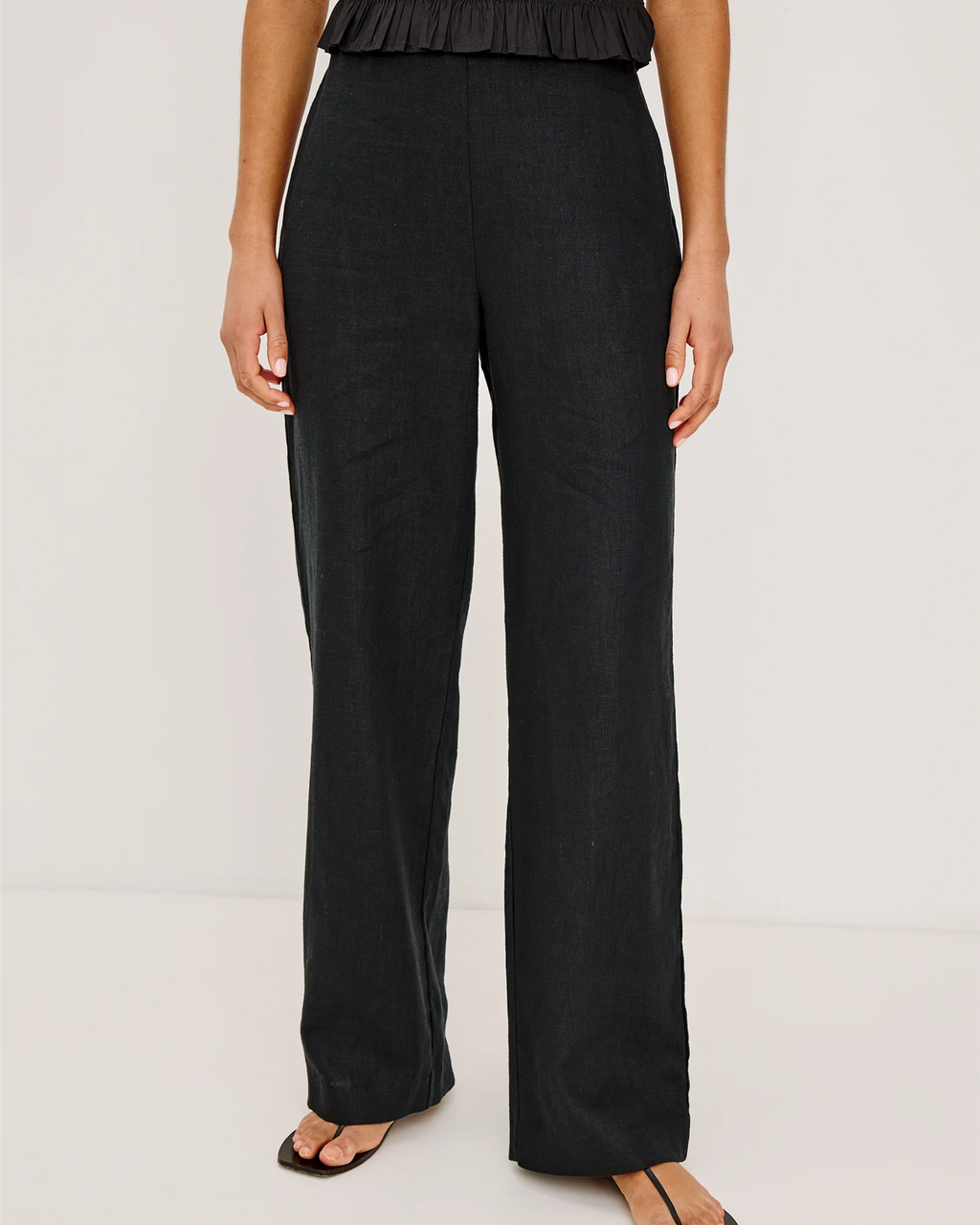 ANDRINE LINEN PANTS BLACK