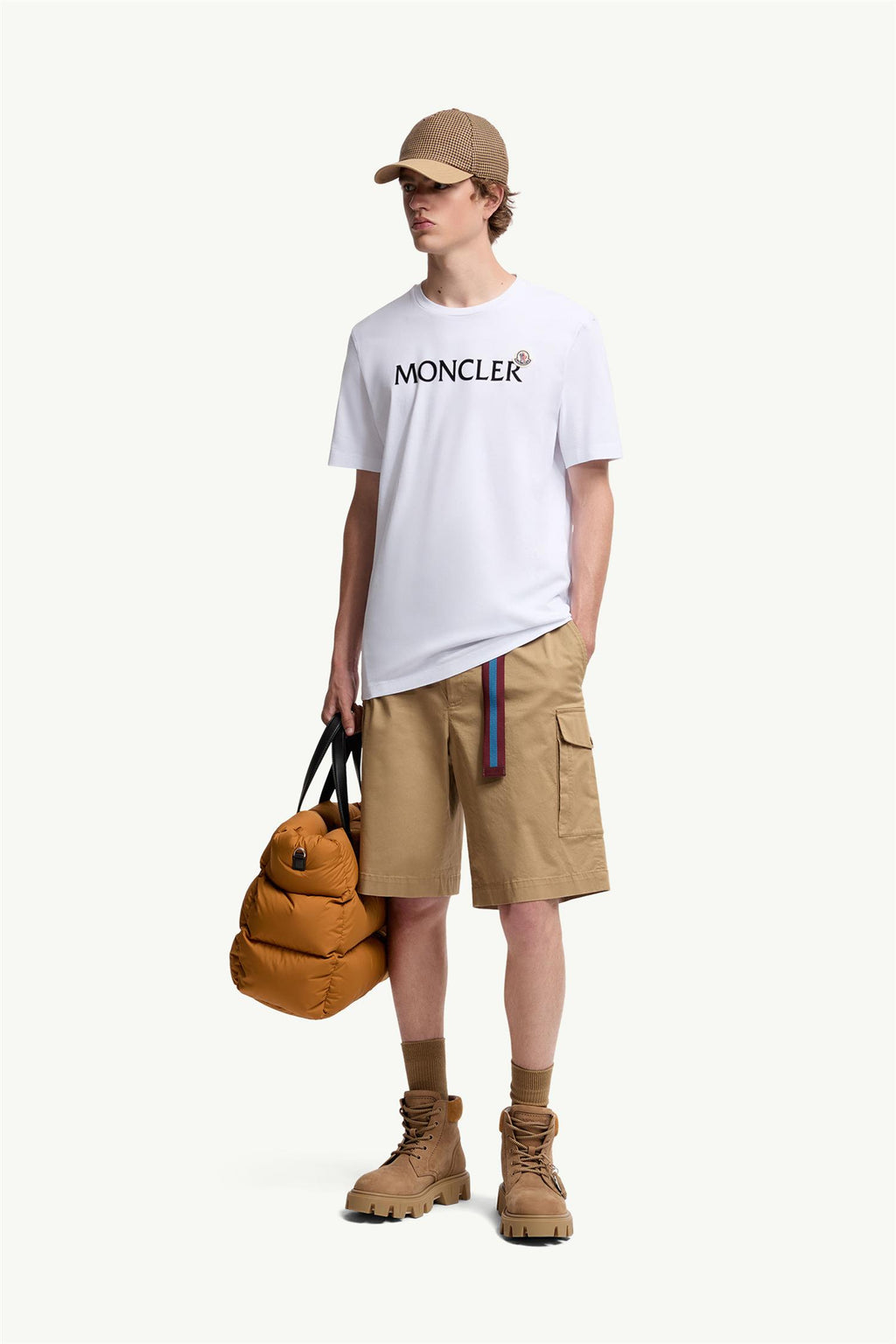 Flocked Logo Cotton T-Shirt WHITE