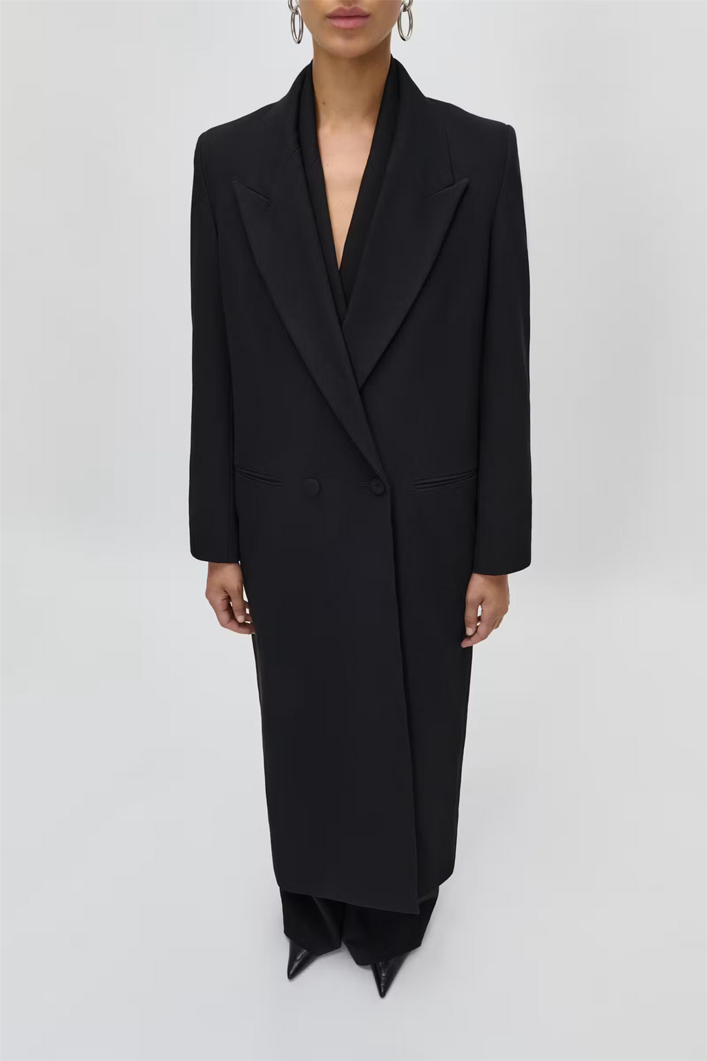 Jil Ann Polyester Blend Coat Black