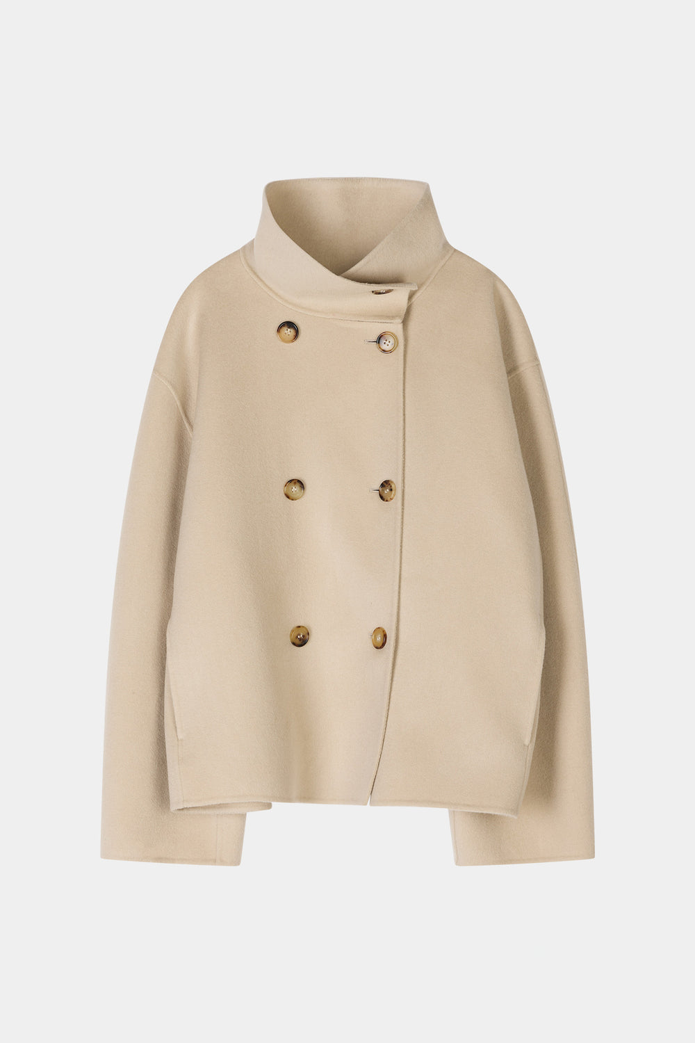 TOVE DOUBLE FACED WOOL JACKET OYSTER