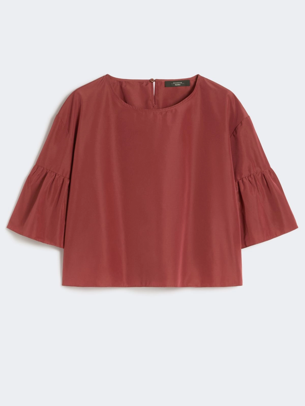 BREAK Cotton Taffeta Cropped Blouse CHERRY