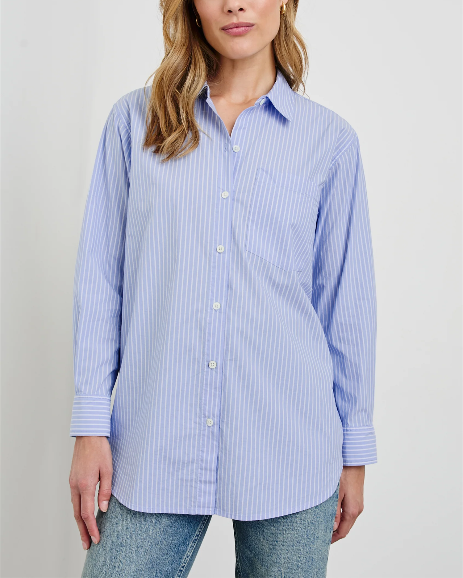ELSA Cotton Oxford Shirt Blue/White