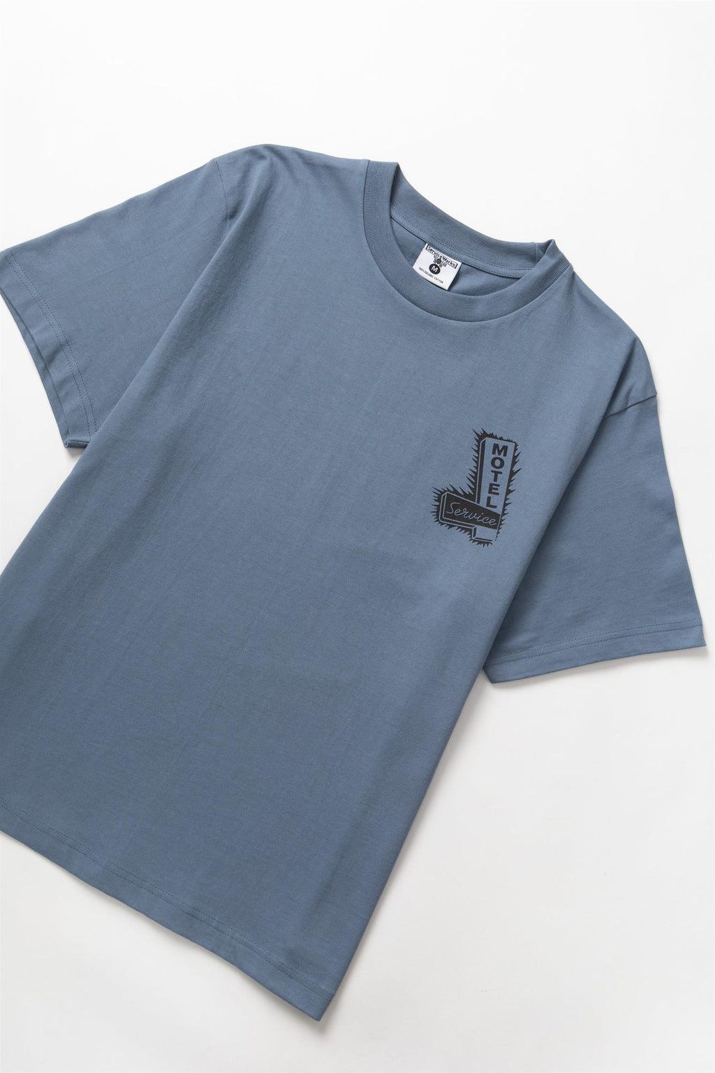 Motel Chest and Back Print T-shirt Slate