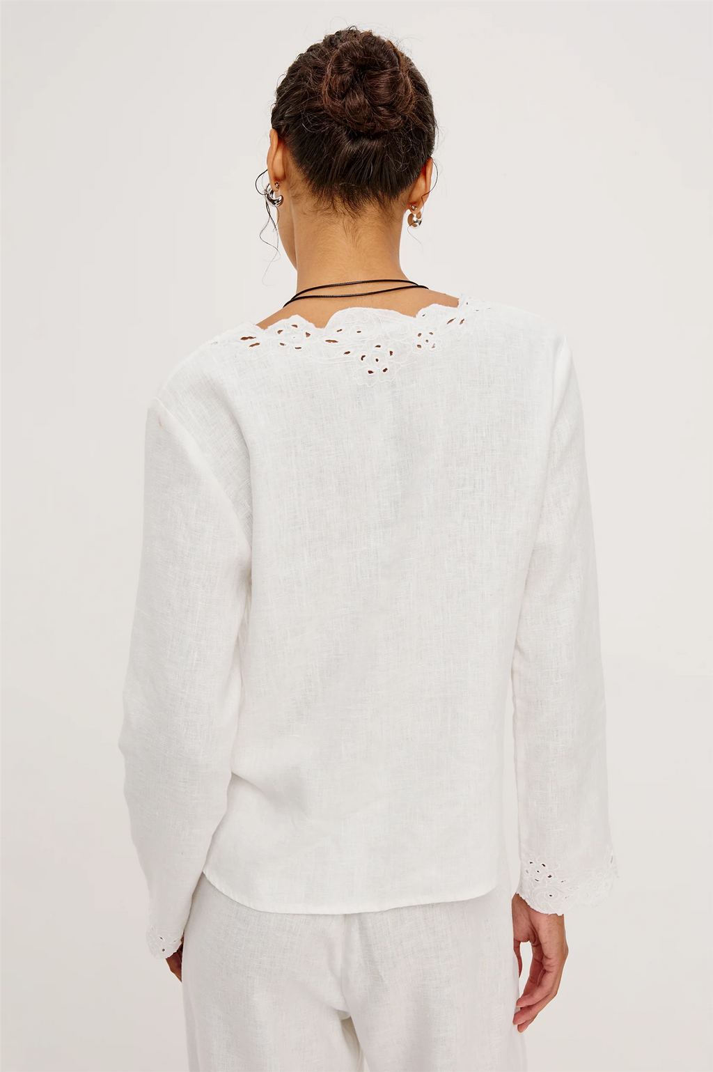 FLEUR LINEN TOP WHITE