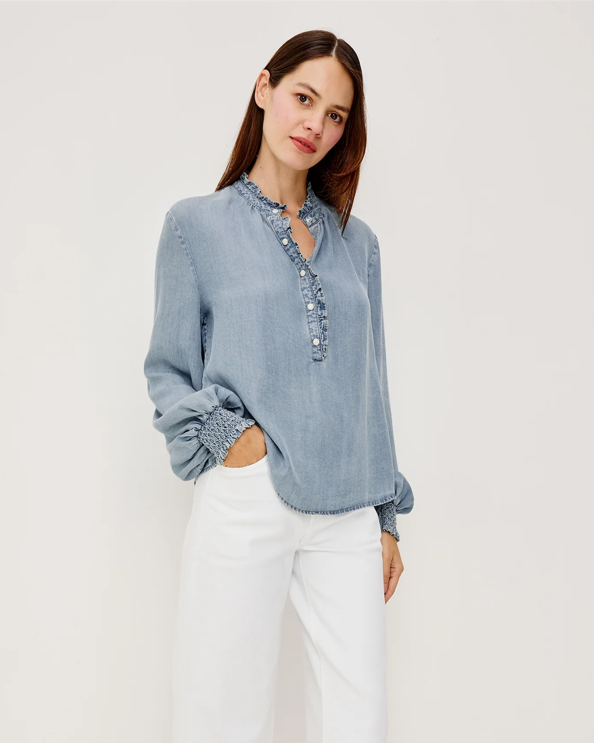 KIMMY DENIM SHIRT WASHED BLUE
