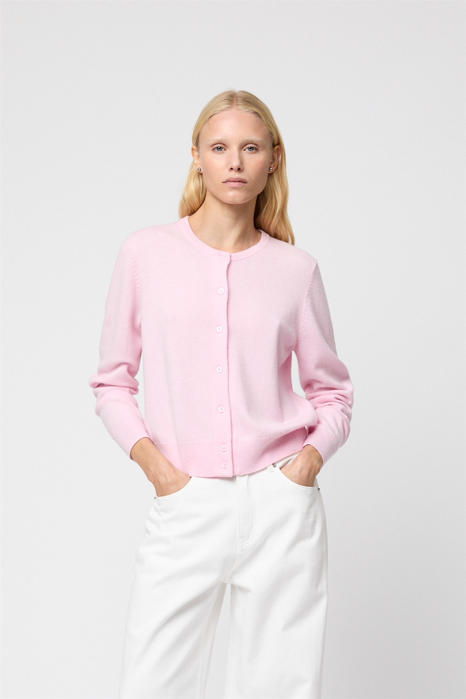 Classic Wool Cardigan Ballet Pink