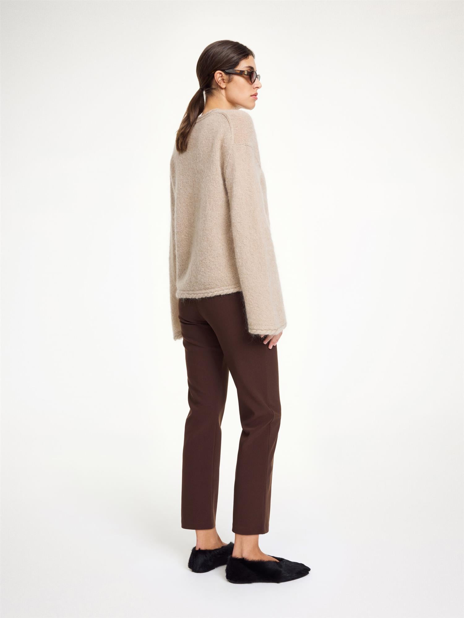 VILEA Cropped Trousers Warm Brown