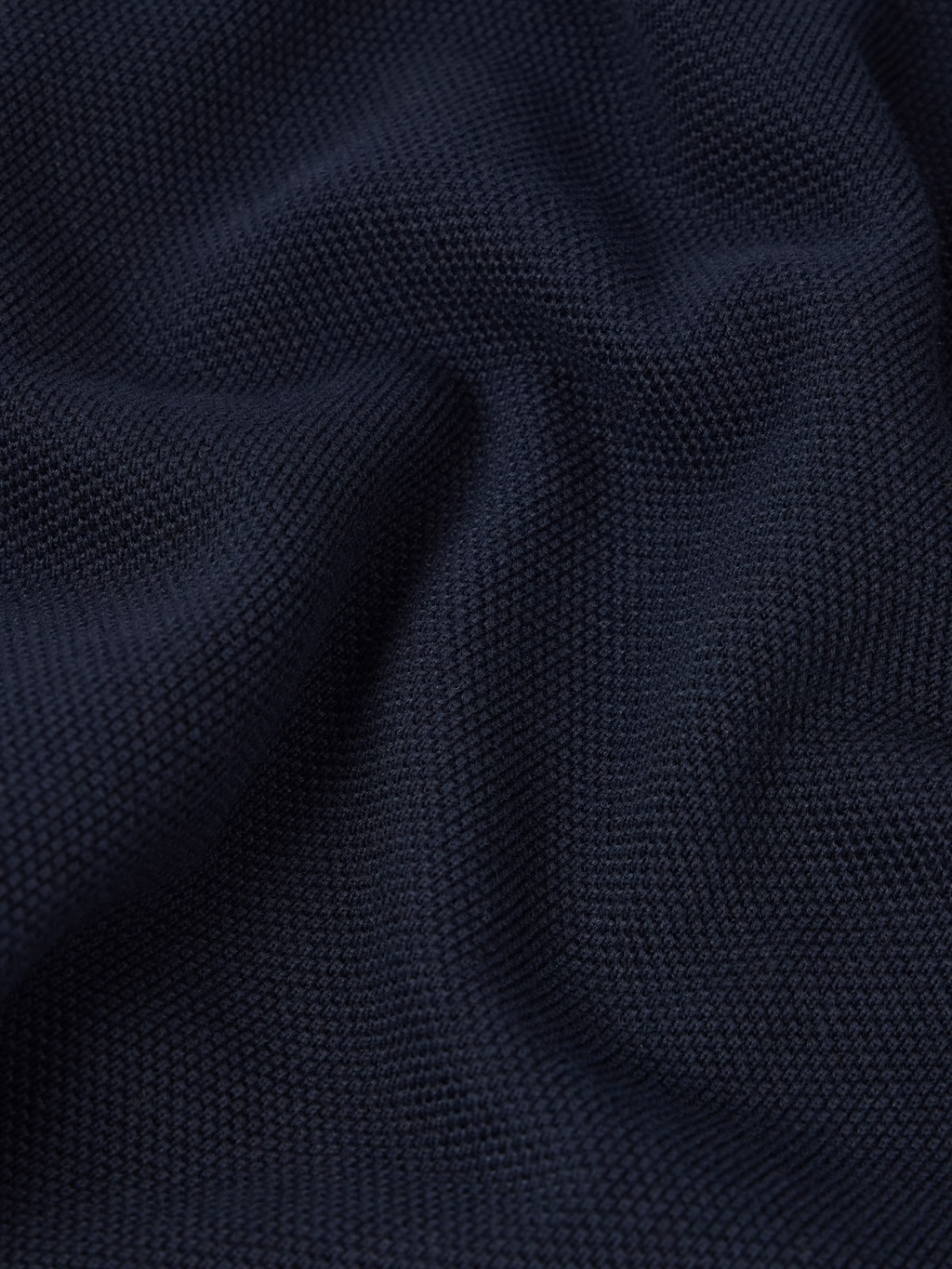 MICRO STITCH COTTON POLO T-SHIRT NAVY BLUE