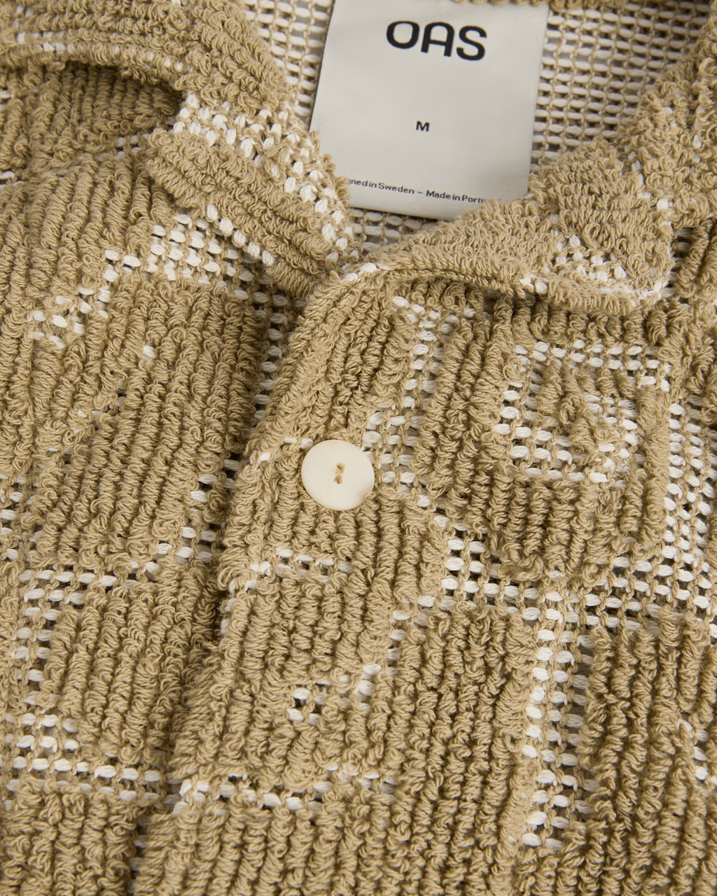 Sunero Knitted Crochet Cuba Shirt Beige