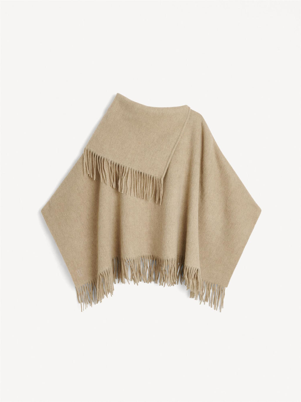 Turtma wool poncho Grey Brown Melange