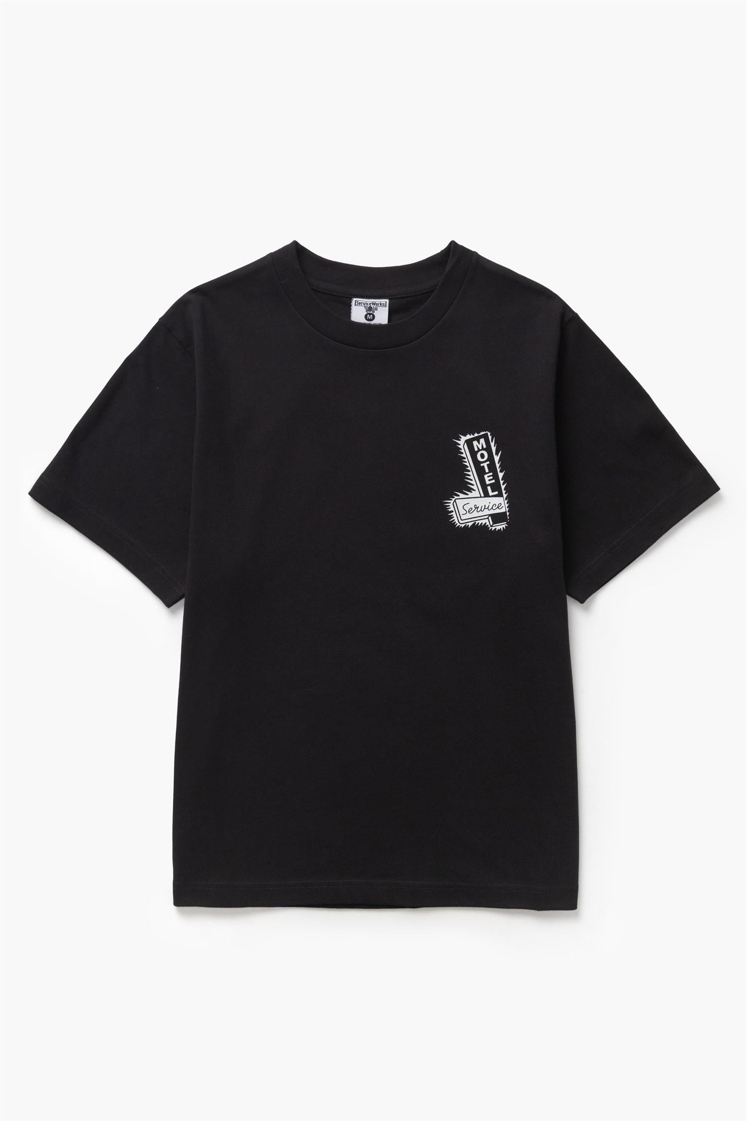 Motel Chest and Back Print T-shirt Black