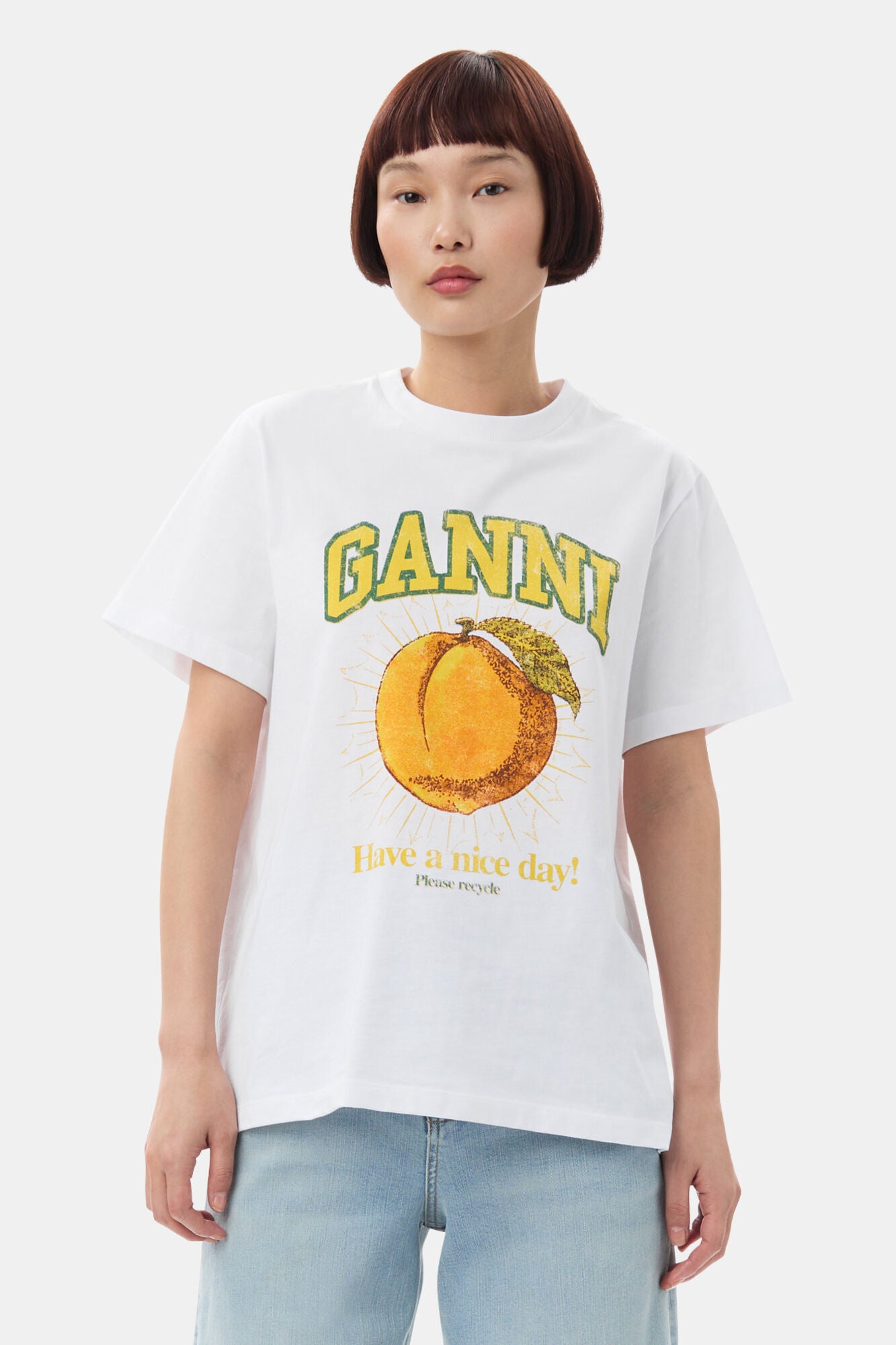 Basic Peach Relaxed T-shirt White
