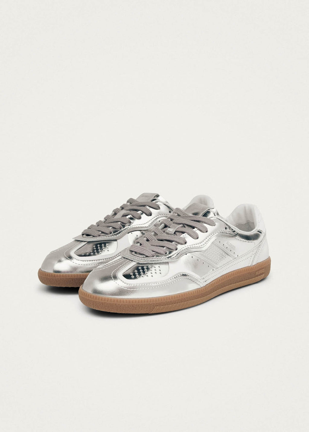 TB.490 Leather Sneakers Rife Shimmer Silver Cream