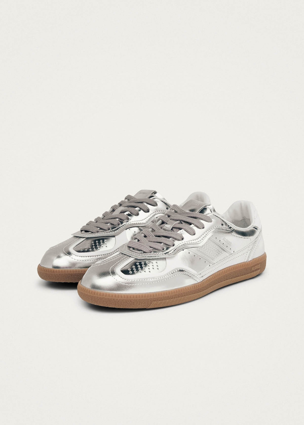 TB.490 Leather Sneakers Rife Shimmer Silver Cream
