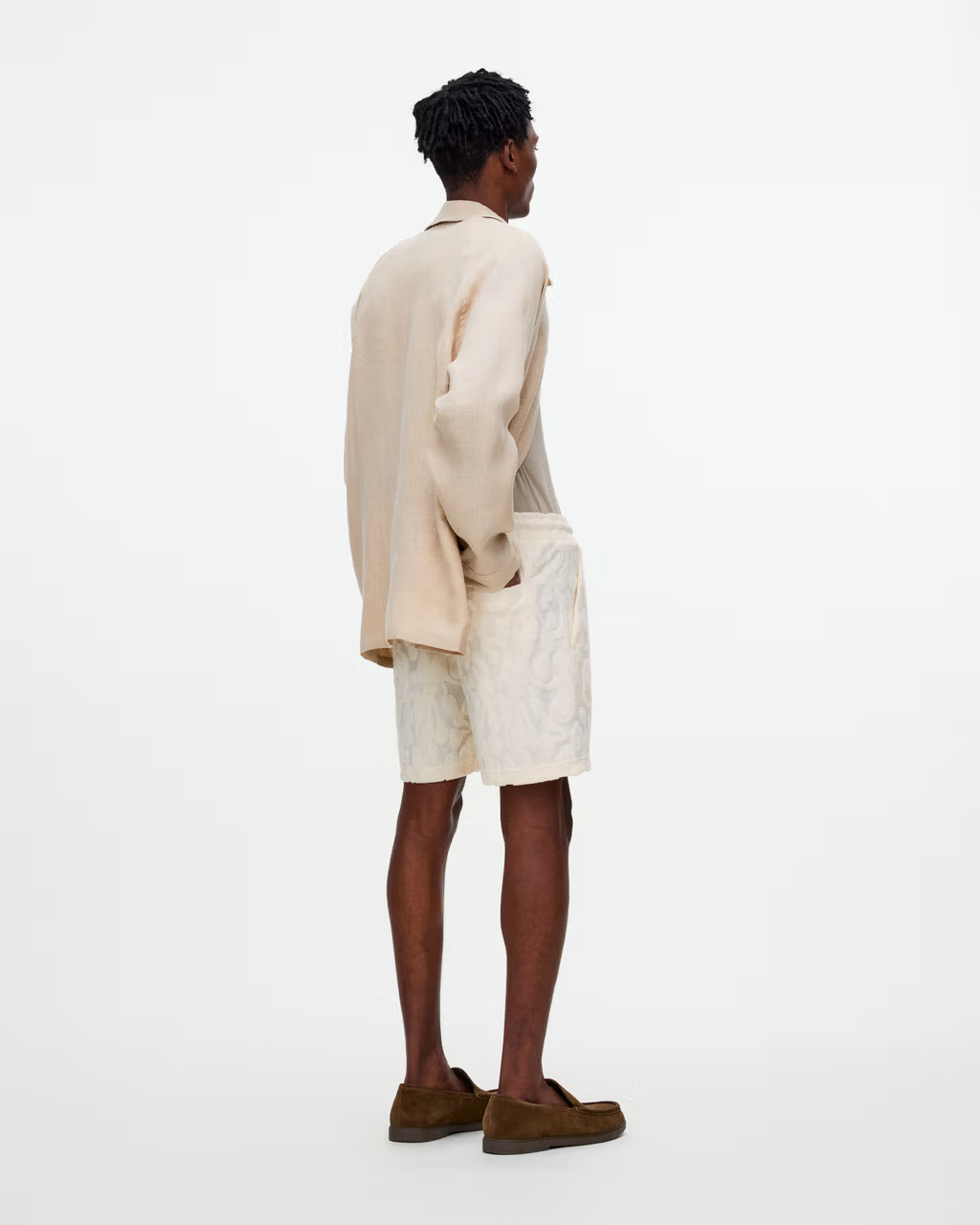Summit Terry Jacquard Pattern Shorts White