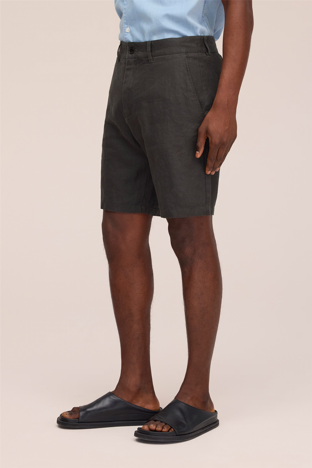 Aden 1454 Linen Shorts Dark Army