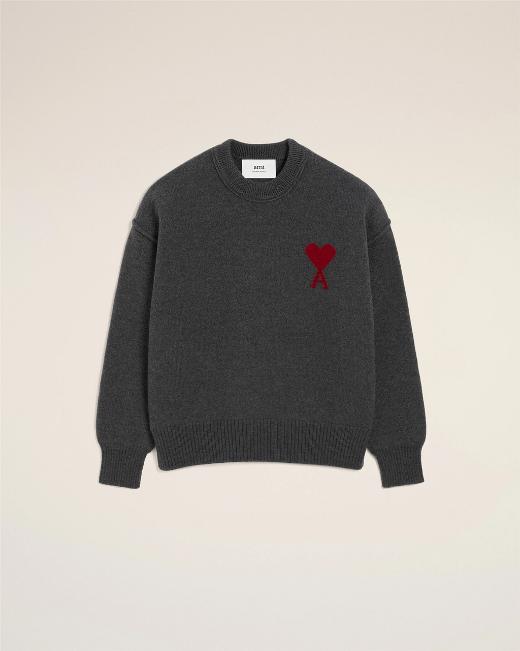 WOOL AMI DE COEUR SWEATER GREY/RED