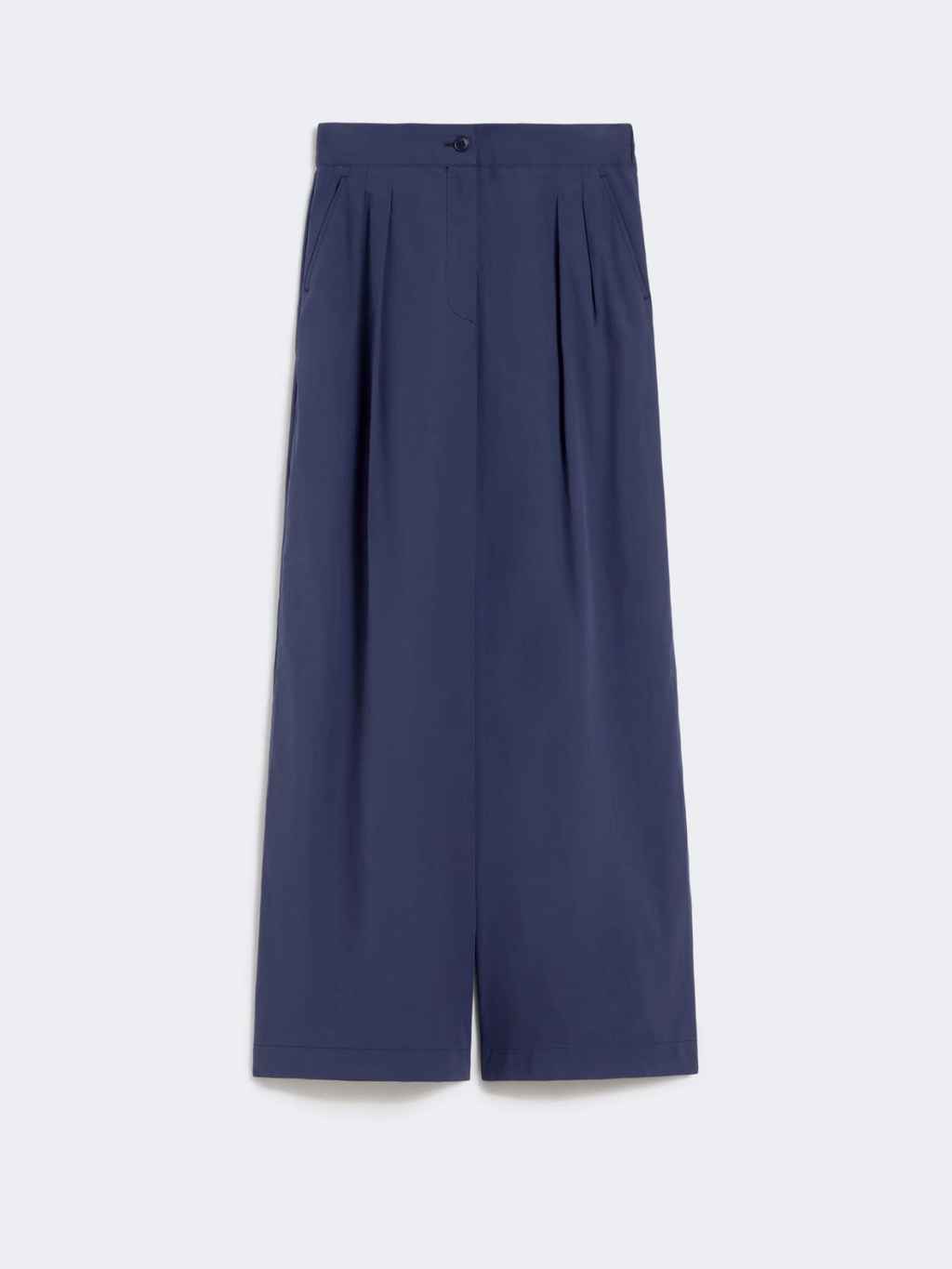 BENDA Wide Leg Cotton Poplin Trousers NAVY