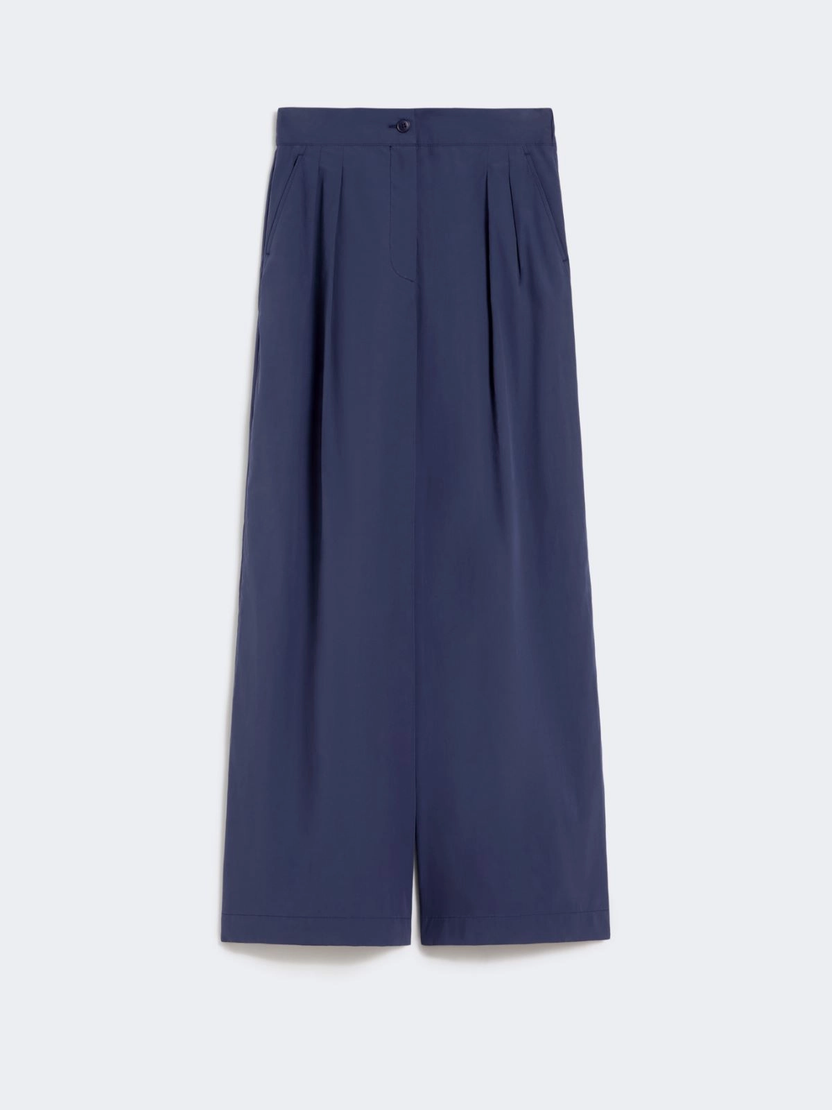 BENDA Wide Leg Cotton Poplin Trousers NAVY
