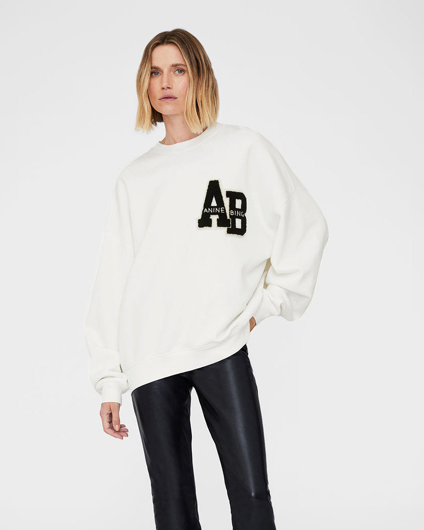 MILES LETTERMAN SWEATSHIRT OFF WHITE