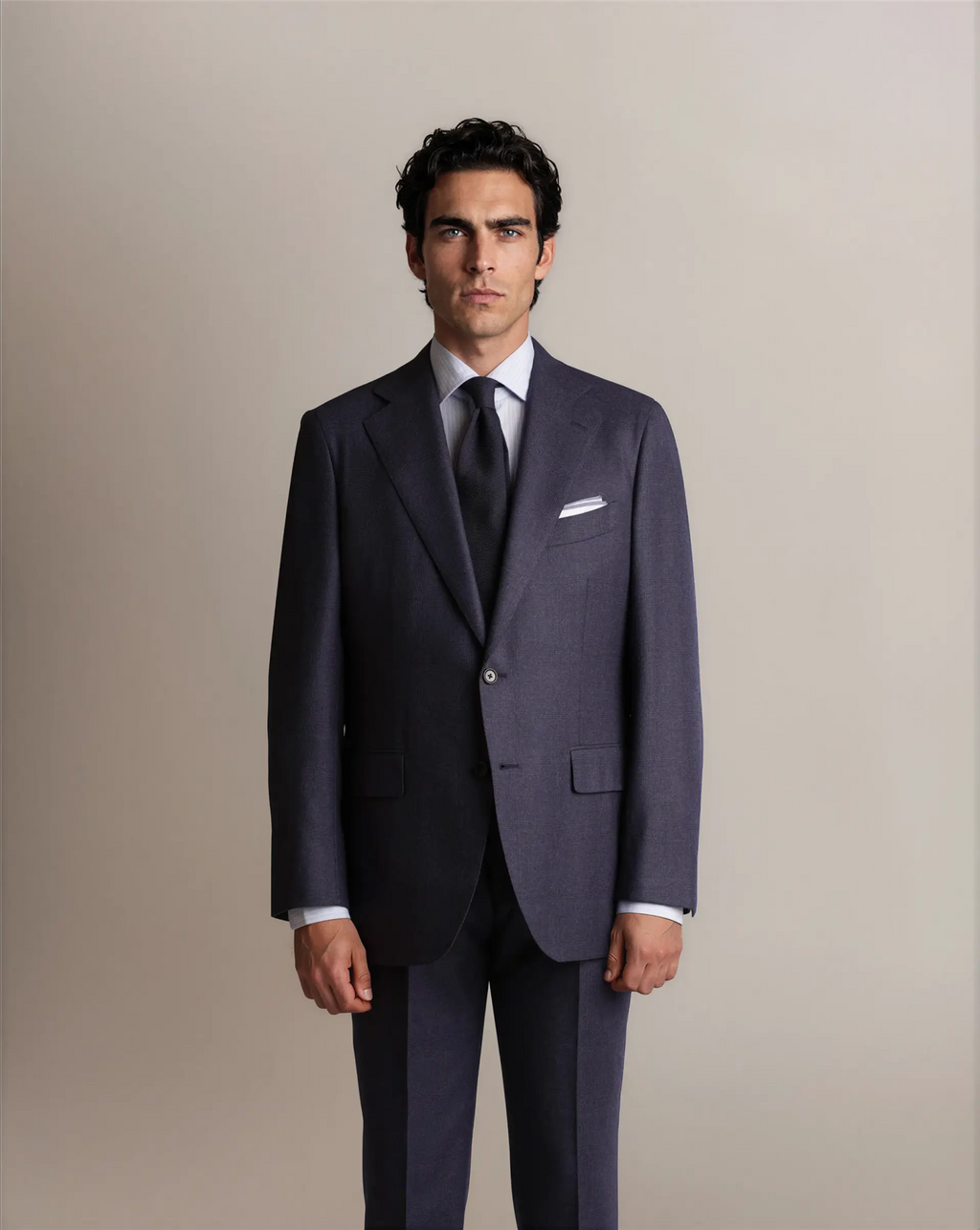 Mod 2 Flannel Glencheck Suit Navy