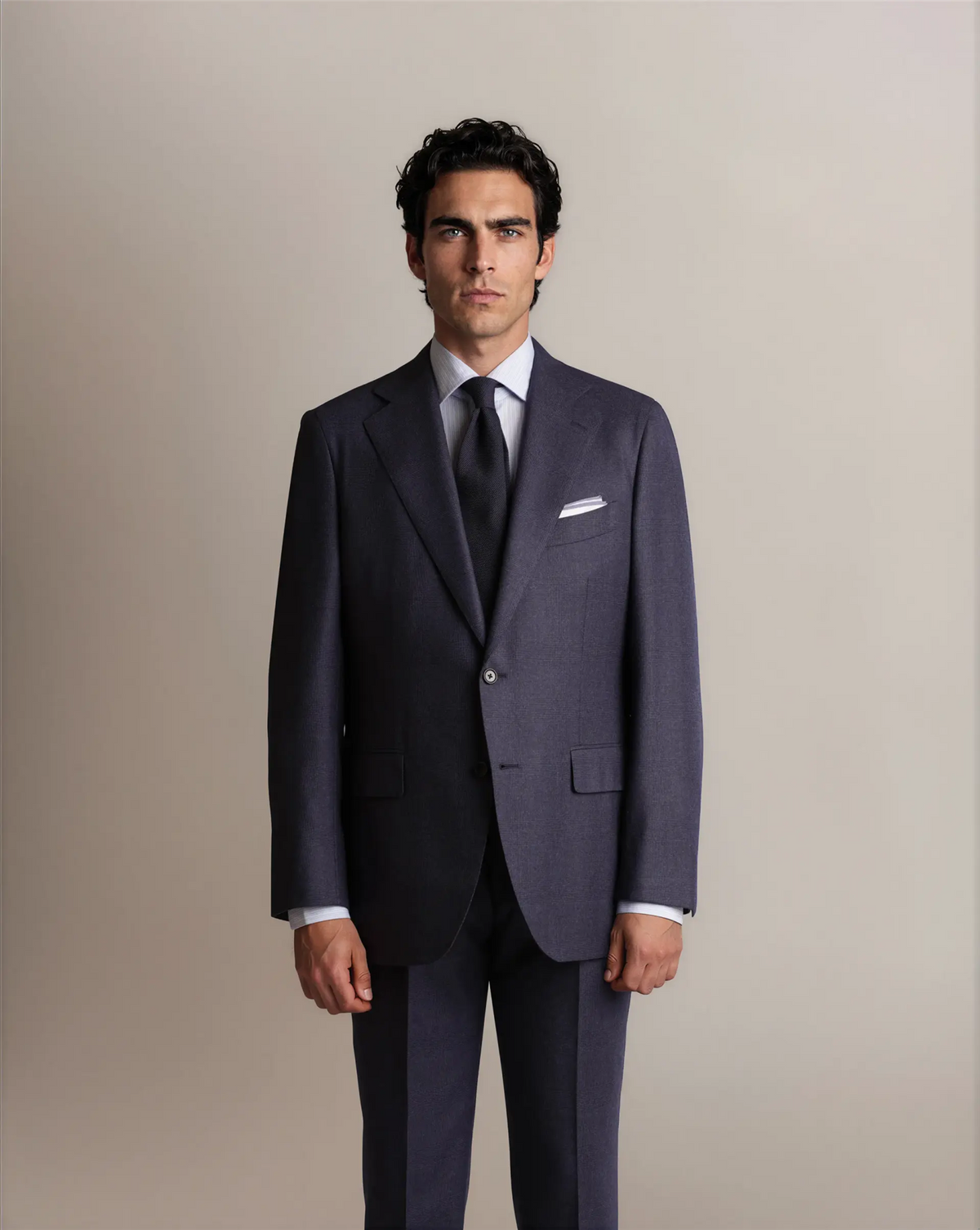 Mod 2 Flannel Glencheck Suit Navy