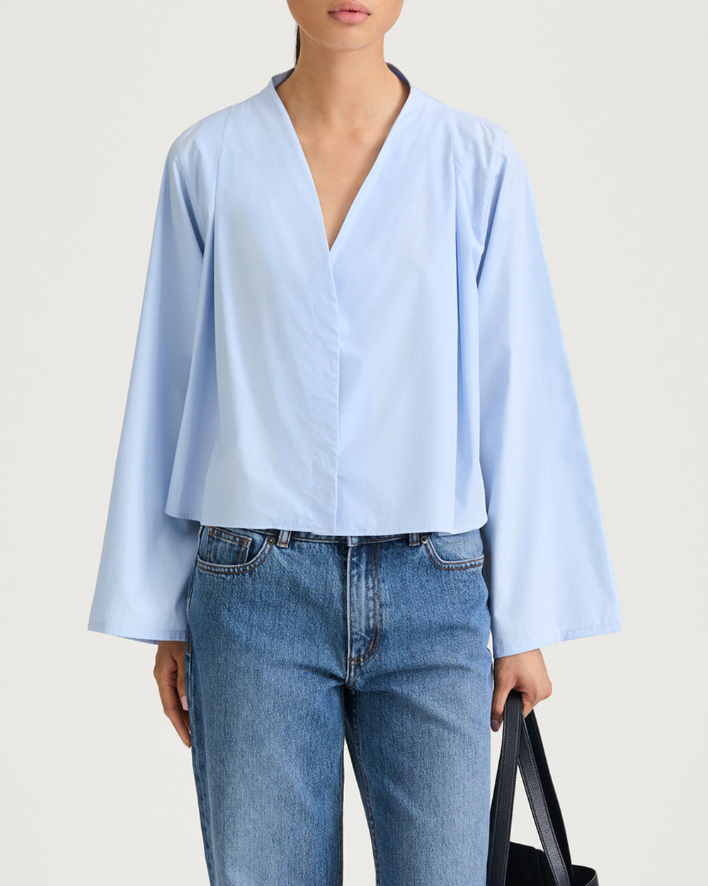 JAYLENE COTTON SHIRT LIGHT BLUE