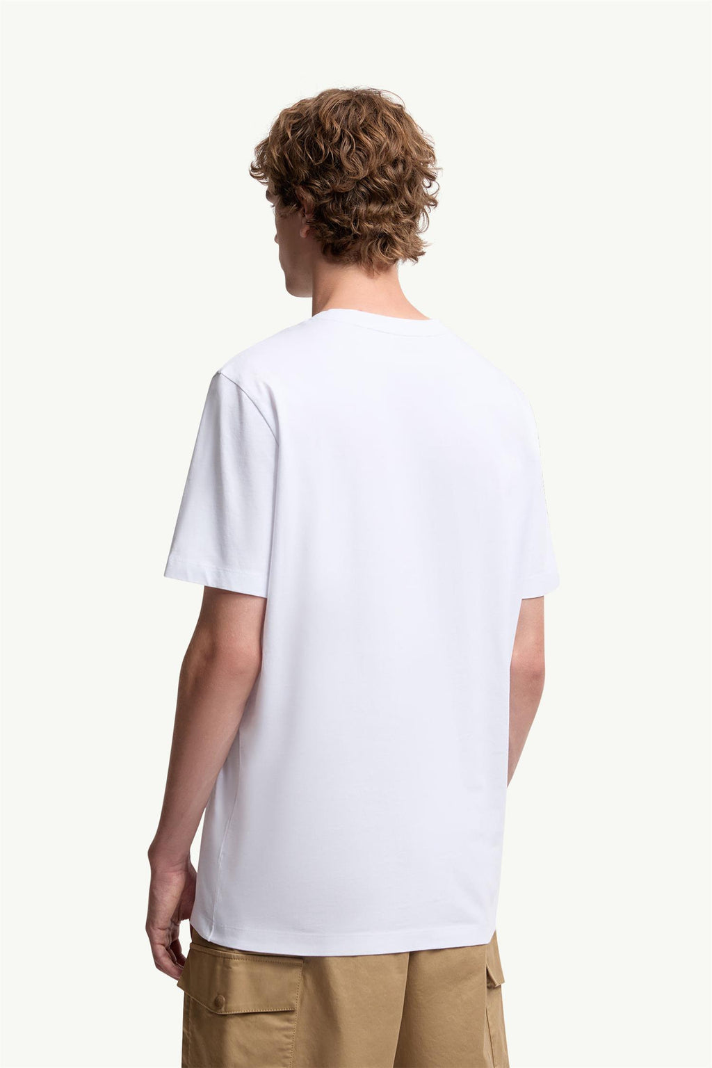 Flocked Logo Cotton T-Shirt WHITE
