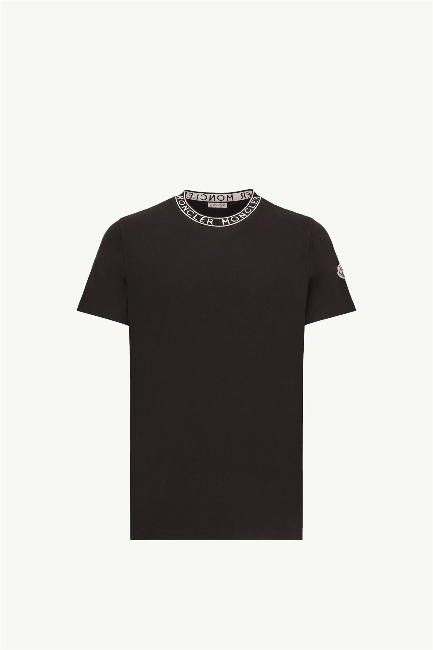 Intarsia logo neckrib T-SHIRT BLACK