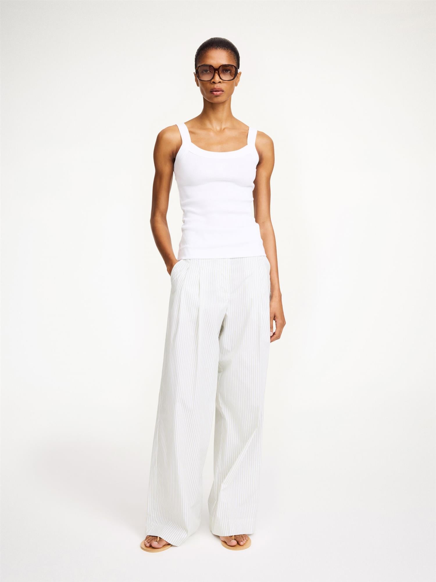 FRILLIO Ribbed Tank Top Pure White