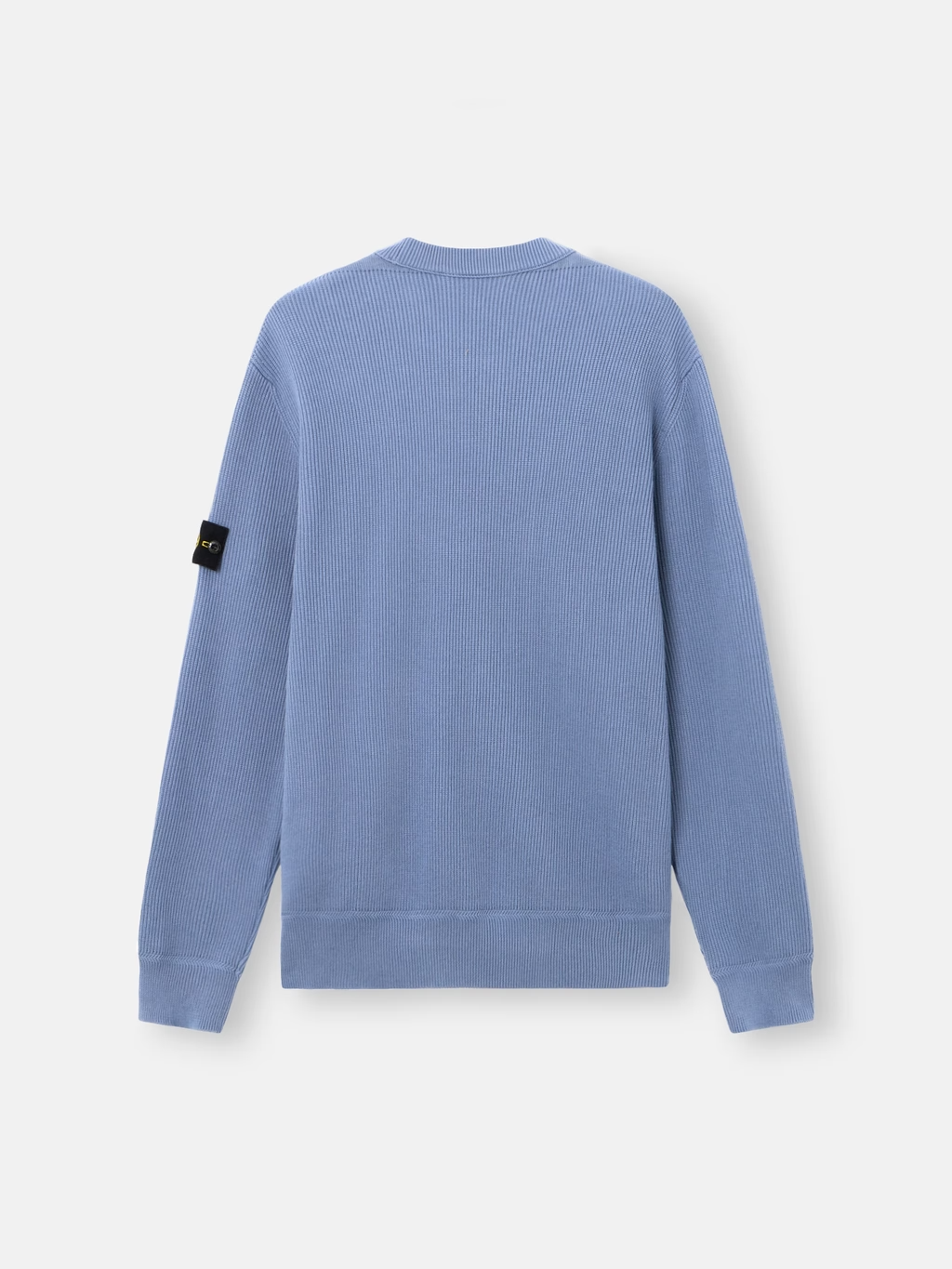 RIBBED KNITTED ORGANIC COTTON SWEATER AVIO BLUE