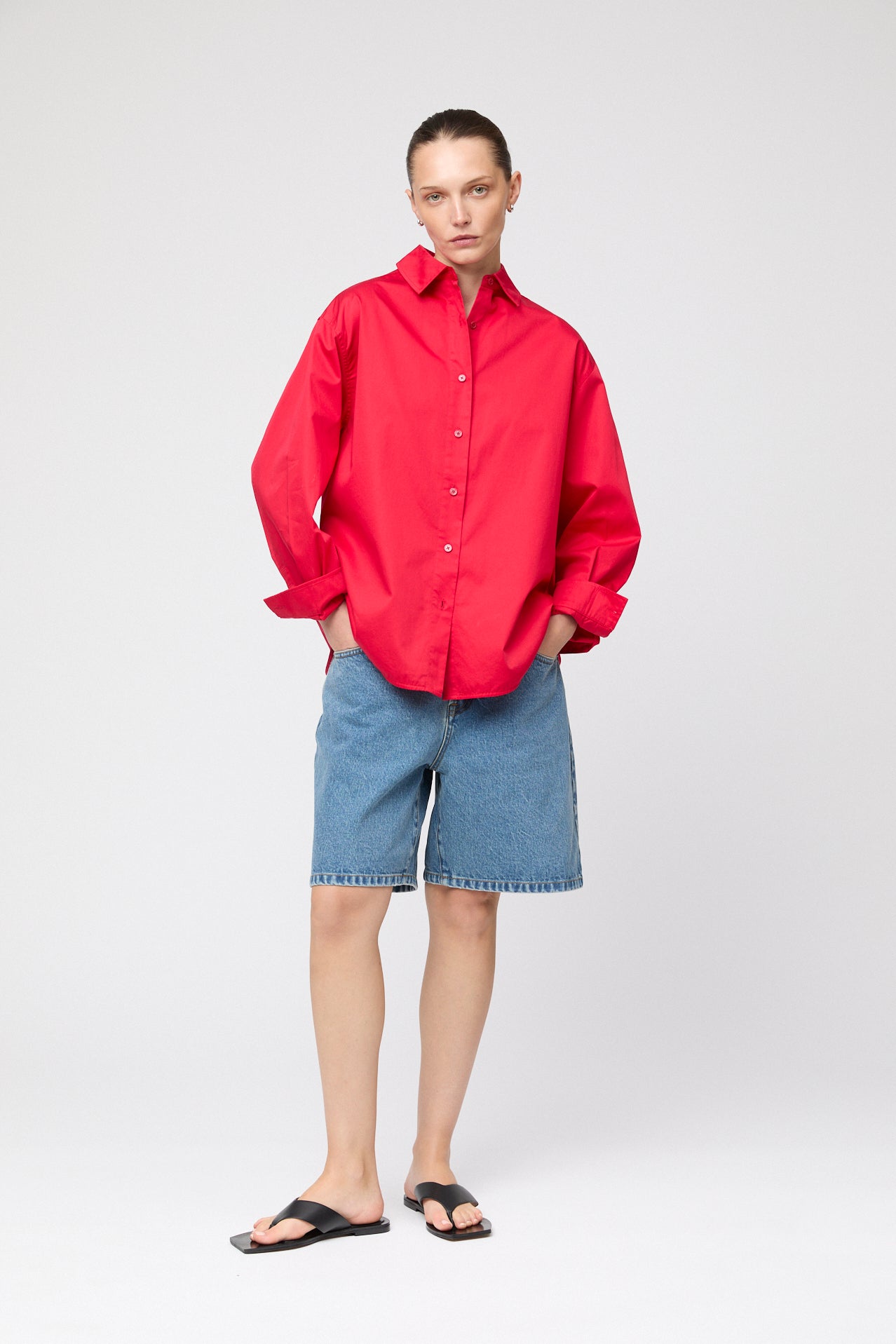 Poplin Workwear Shirt Vivid Red