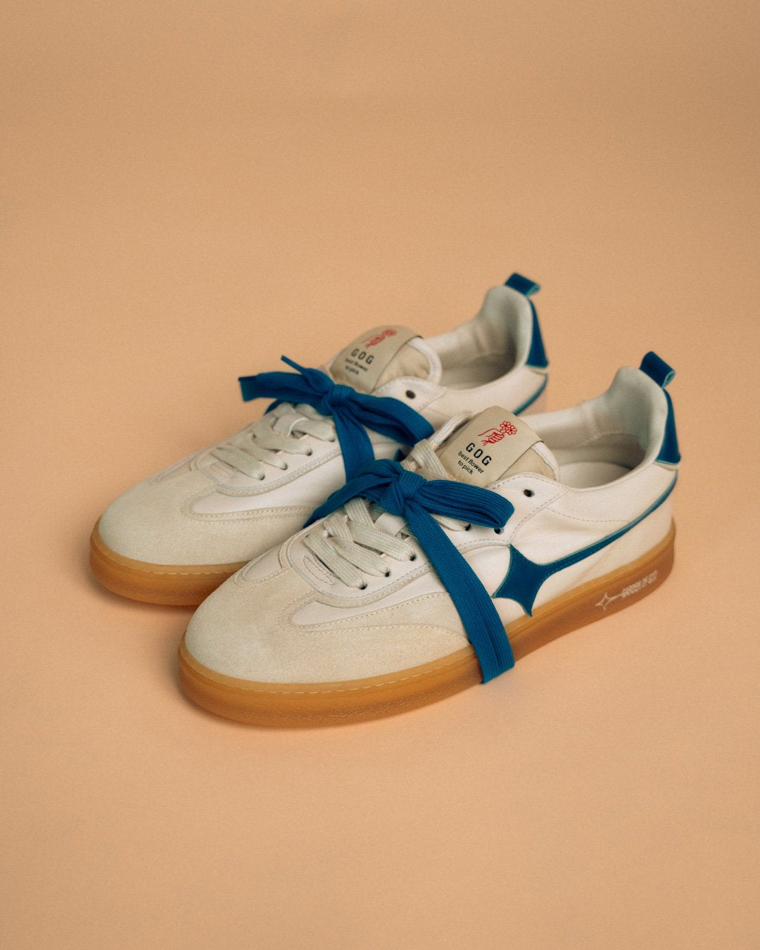 Earth Leather Sneaker Off White/Cobalto