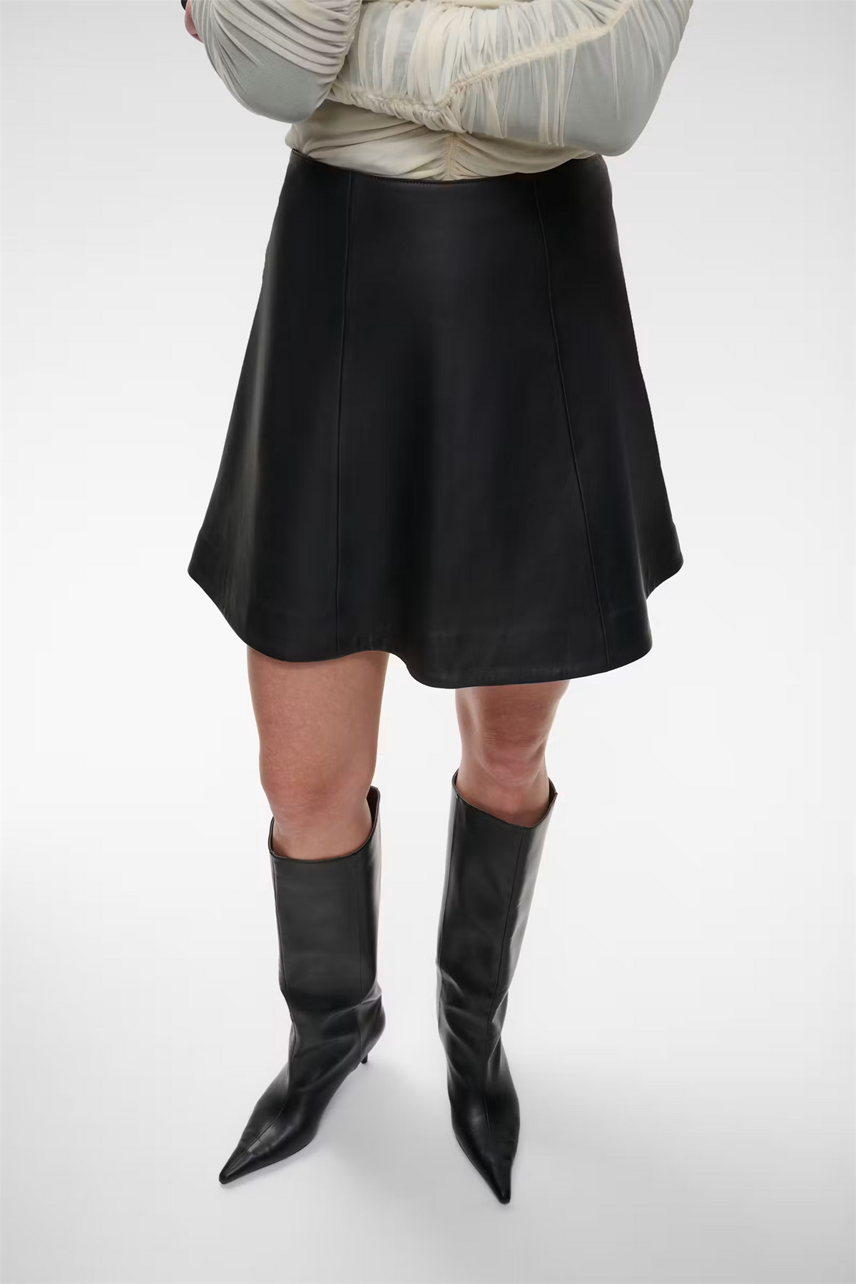 Lale Leather Skirt Black