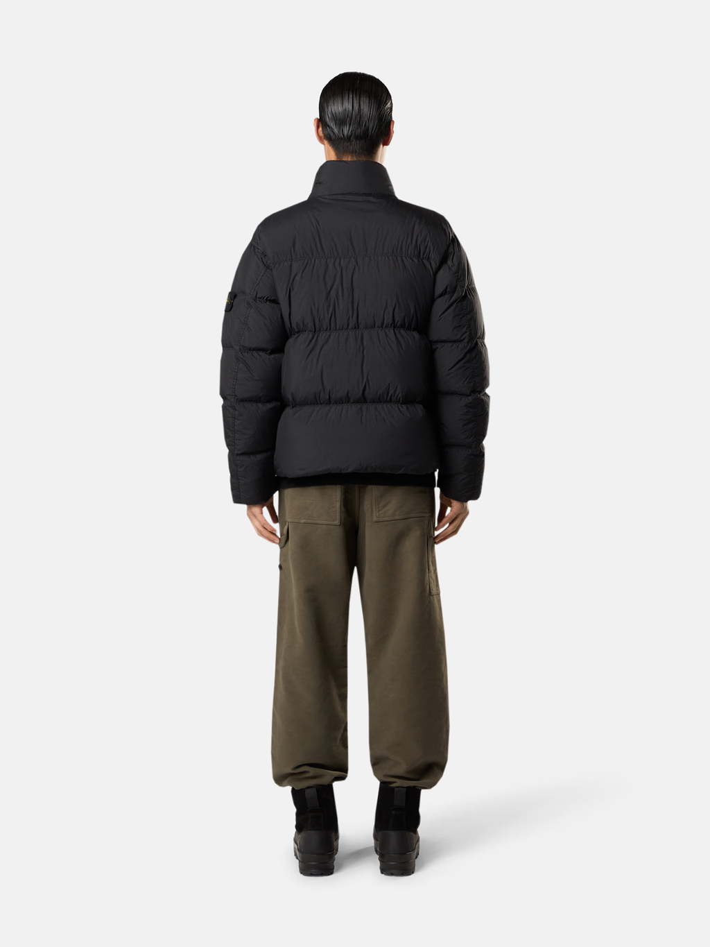 CRINKLE REPS GARMENT DYED DOWN JACKET BLACK